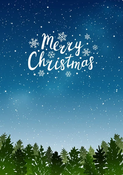 針葉樹林とクリスマスの背景 — ストックベクタ