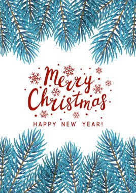 vektör çizim tasarım beyaz arka plan üzerinde izole Noel ağacı dalı