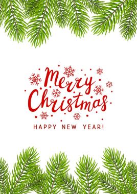 Noel ağacı dalları kenarlıklı metin için yer