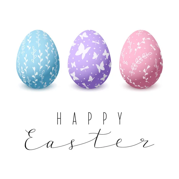 Tarjeta Felicitación Pascua Con Huevos Colores Tarjeta Vacaciones Colorida Con — Vector de stock