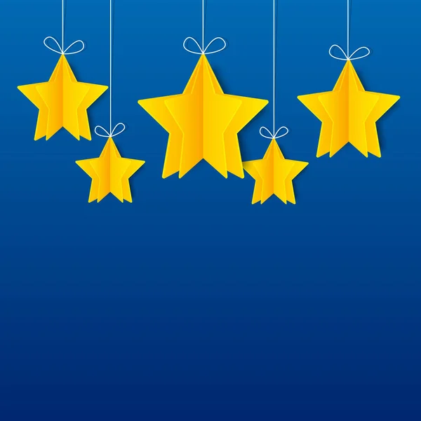 Estrelas Papel Decorações Para Seu Design Cartão Férias Colorido Com — Vetor de Stock