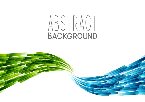Abstrakter Hintergrund Mit Grünen Und Blauen Wellen Vektorillustration Auf Weißem — Stockvektor