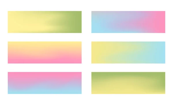 Set Colorful Horizontal Banners Vibrant Gradient Mesh — Stock Vector