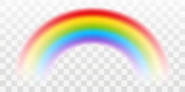 Saydam arka plan üzerinde renkli gökkuşağı