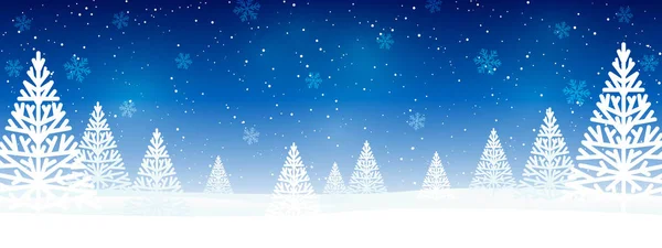 Weihnachtsbäume Auf Blauem Sternenhintergrund — Stockvektor