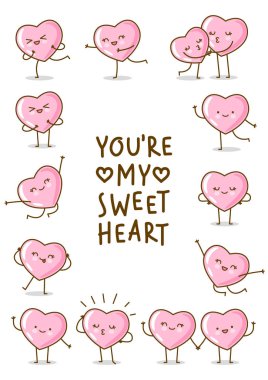 Beyaz arka plan üzerinde izole pembe Kalpler