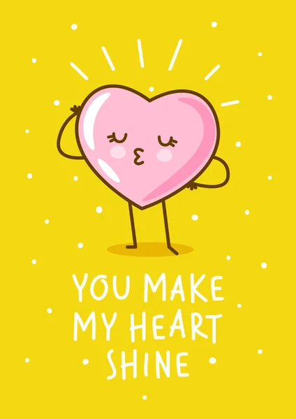 Emoji Corazón Sobre Fondo Amarillo — Archivo Imágenes Vectoriales