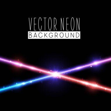 Siyah arkaplanda parlak neon çizgileri 