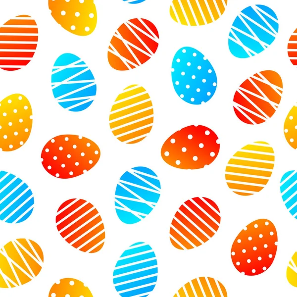 Seamless Pattern Color Gradient Easter Eggs Isolated White Background — Stock Vector