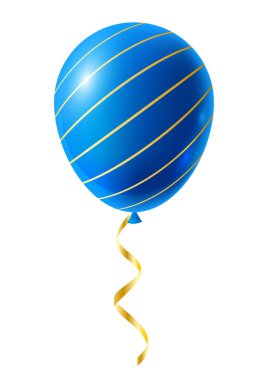 Mavi hava balonu beyaz arkaplanda izole edildi