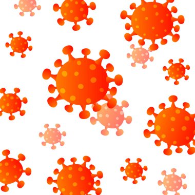 Beyaz zemin üzerinde kırmızı koronavirüs izole - covid-19 salgını konsepti