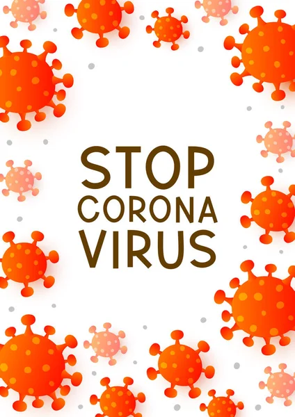 Coronavirus Rosso Isolato Sfondo Bianco Concetto Pandemia Covid — Vettoriale Stock