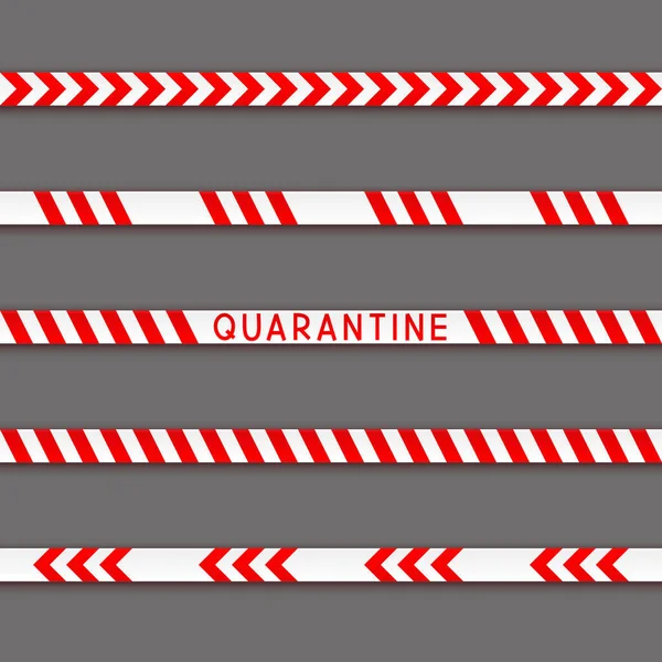 Set Seamless Signal Tape Borders Quarantine Coronavirus Design — 图库矢量图片