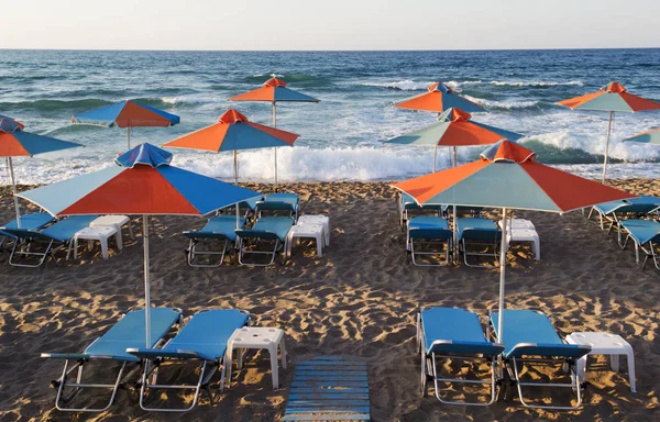 Пляжна парасолька (Кріт, Греція) Стокова Картинка