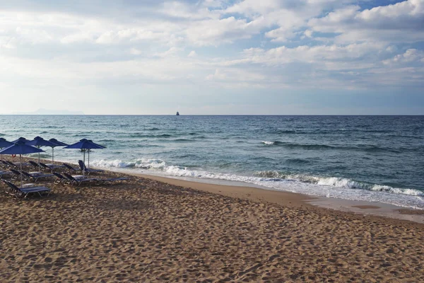 Пляжна парасолька (Кріт, Греція) Ліцензійні Стокові Фото
