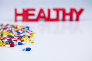 Hap, Tablet ve kapsül ile sağlıklı arka plan