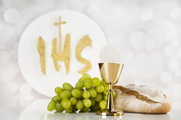 Santa comunhão para o cristianismo religião, elementos — Fotografia de Stock