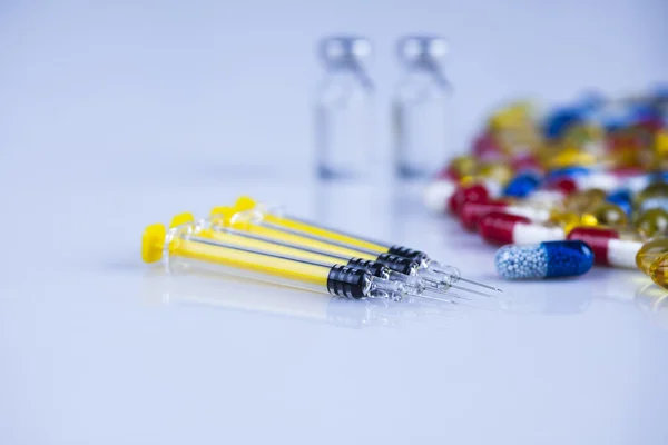 Close up of Pills, Tablets and Capsules Stock Picture