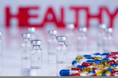 Hap, Tablet ve kapsül ile sağlıklı arka plan