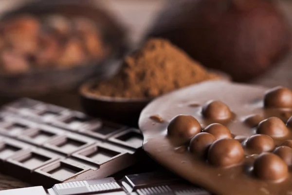 Aromatische cacao en chocolade — Stockfoto
