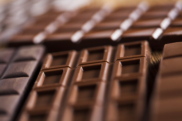 Chocolate bars close up Royalty Free Stock Photos