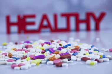 Hap, Tablet ve kapsül ile sağlıklı arka plan