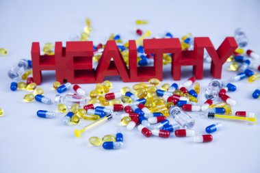 Hap, Tablet ve kapsül ile sağlıklı arka plan