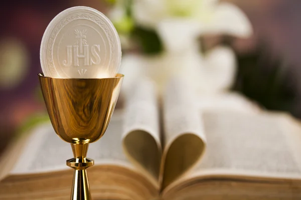 Bible, sacrament of communion background — Stock Photo, Image