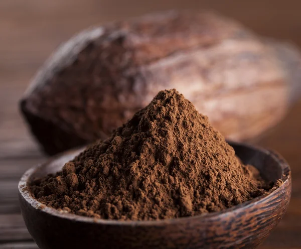 Cacao bonen en poeder — Stockfoto