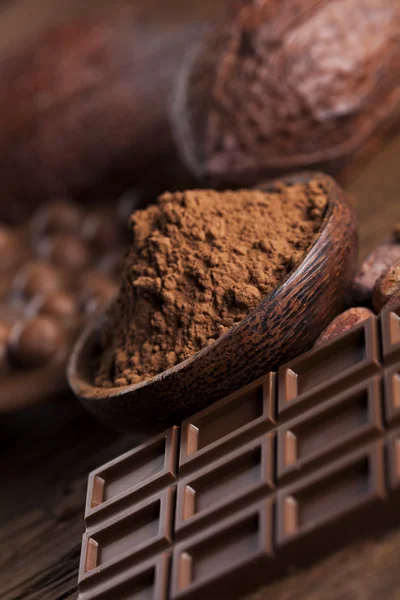 Aromatic cocoa and chocolate — Stock Photo, Image