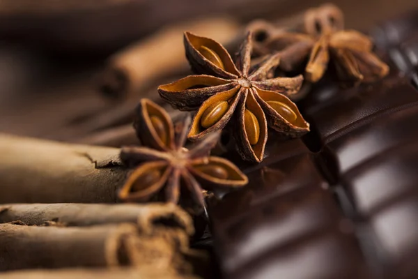 Cannella e anice con cioccolato fondente — Foto Stock