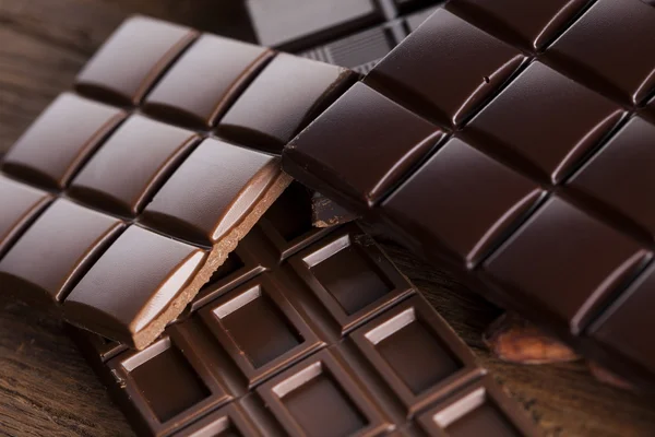 Čokoládové tyčinky s práškem — Stock fotografie