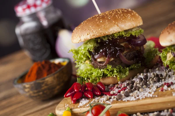 Close-up dari burger buatan sendiri — Stok Foto
