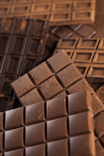 Barras de chocolate de cerca —  Fotos de Stock