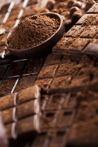 Chocolate bars close up Stock Photo