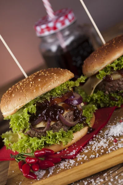 Close-up of homemade burgers — Stock Photo, Image