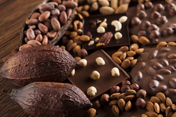 Aromatische cacao en chocolade — Stockfoto