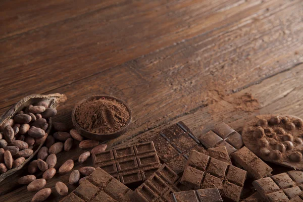 Aromatischer Kakao und Schokolade — Stockfoto