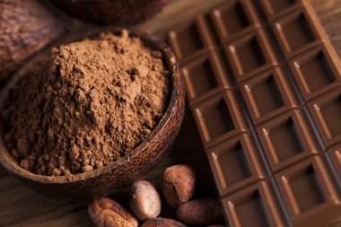 Karanlık ev yapımı çikolata ve kakao pod 