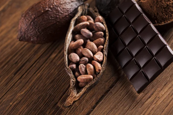 Cacao aromatico e cioccolato — Foto Stock