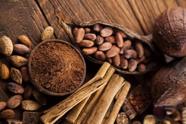 Cinnamon and Dark chocolate with milk — Stock Photo, Image