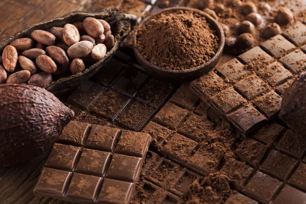 Aromatische cacao en chocolade — Stockfoto