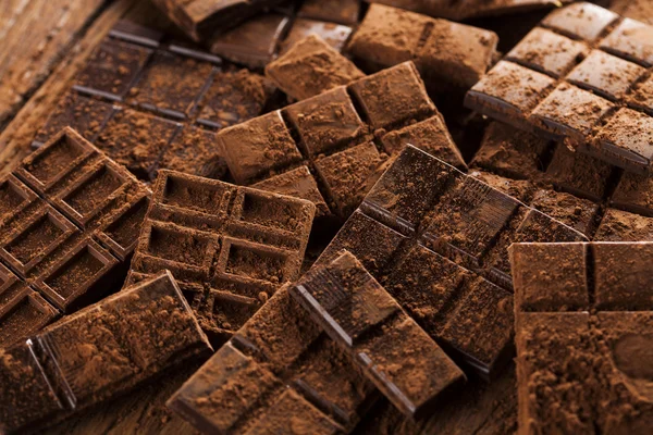 Csokoládé szeletek közelről — Stock Fotó