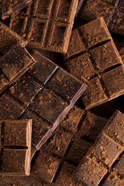 Donkere en melkchocolade bars — Stockfoto