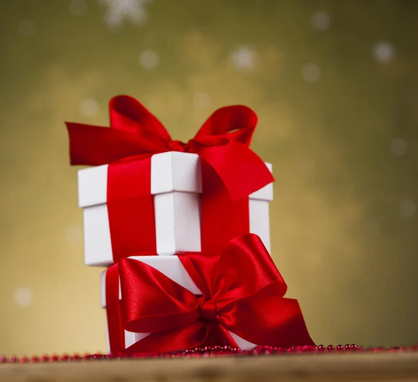 圣诞背景和礼品盒 — 图库照片