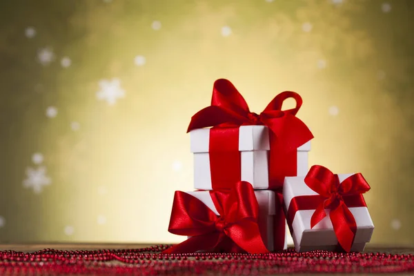 Kerstmis achtergrond met geschenkdozen — Stockfoto