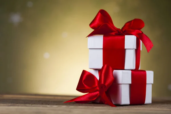 Sfondo di Natale con scatole regalo — Foto Stock