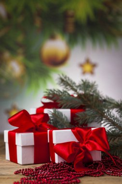 Hediye kutularıyla Noel arkaplanı
