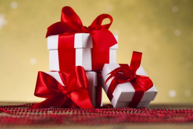 Hediye kutularıyla Noel arkaplanı