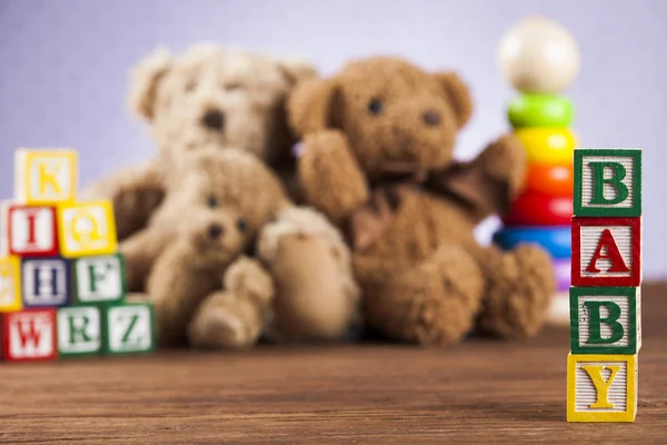 Wooden toy cubes with letters — Stock Photo, Image